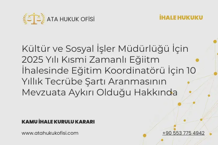 eğitim koordinatörünün 10 yıllık tecrübesi